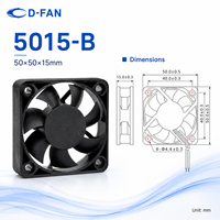 Ventilateur axial haute vitesse 5015 50x50x15mm 5V 12V étanche DC pour appareils électroniques