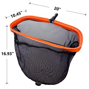 Nettoyeur d'écumoire de râteau à feuilles de piscine personnalisé <span class=keywords><strong>Filet</strong></span> d'écumoire de feuilles de piscine avec sac en maille profonde à double couche Filets d'atterrissage de pêche - Product Image 2