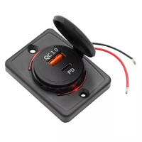 DC 12V 24V montage en Surface sur panneau 48W double Type C PD QC 3.0 Port USB prise de bus prise chargeur de voiture