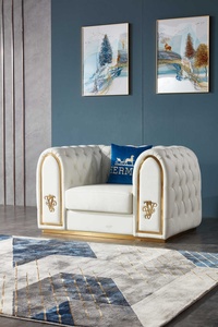 Ensemble de canapés italiens classiques de luxe de haute qualité, design contemporain capitonné pour appartement ou salon de centre commercial - Product Image 3
