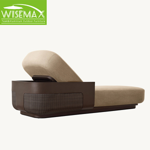 أثاث WISEMAX الأمريكية ، صالة الروطان مزينة ، سرير نهاري قابل للتعديل للاستلقاء تحت أشعة الشمس للفناء - Product Image 5