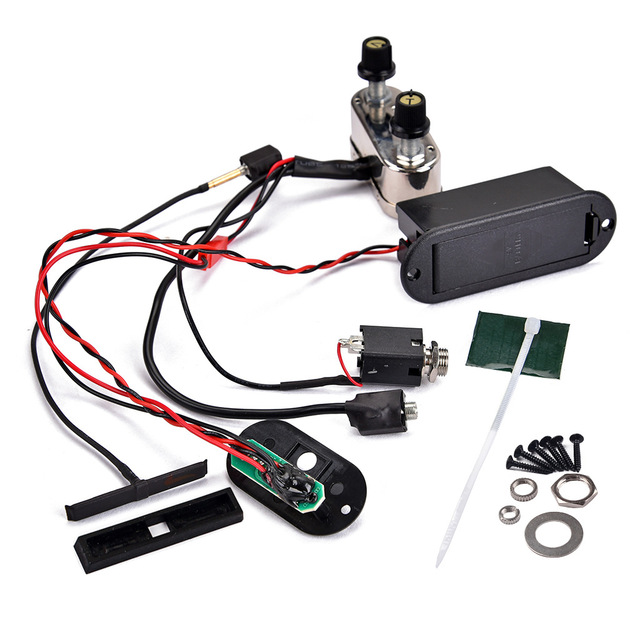 Electric Violin Pickup Active Preamp DIY Violin Build Making Luthier With Battery Case Volume Tone Control Piezo Under Bridge