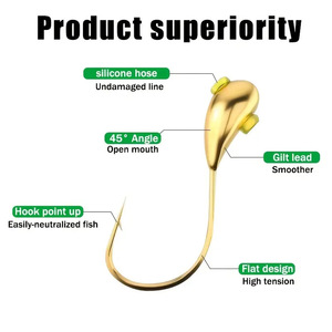 Pequeño camello dorado, anzuelo hacia arriba, pequeño camello rojo sin bloqueo, 45 protectores de línea inclinada, cabeza de cobre, anzuelo de pesca, aparejos salvajes - Product Image 2