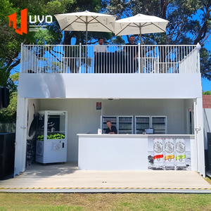 حاوية شحن محمولة 20 قدمًا حسب الطلب ، بار ومقهى فولاذية جاهزة الصنع مع شرفة للمطاعم والمنزل - Product Image 2