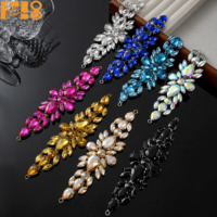 Appliques à coudre en strass de cristal brillant, motif floral en chaîne lâche, pour chaussures, maillots de bain, robes de soirée, sacs et vêtements