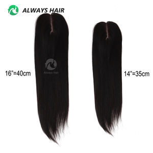 Toupet en cheveux humains vierges Remy, base en soie, fermeture, 16 pouces, lisse naturel, style libre, topper - Product Image 6