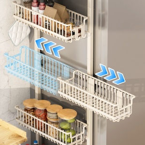 Étagère d'angle étroite à 6 niveaux avec panier coulissant bidirectionnel, support à épices, organisateur de rangement pour <span class=keywords><strong>cuisine</strong></span> et salle de bain, à placer près du réfrigérateur - Product Image 3