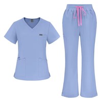 Nouvel ensemble de blouses médicales personnalisées pour femmes, uniforme d'hôpital sur mesure avec étiquette privée, pantalon évasé de marque personnalisée pour infirmières
