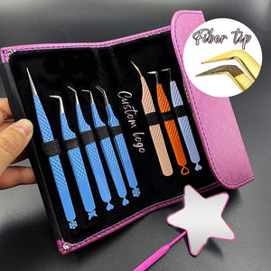 Pinzette Professionali per Extension Ciglia con Punta in Fibra, Logo Personalizzato Gratuito, Etichetta Privata, Pinzette Dritte per Innesto Ciglia Volume - Product Image 4