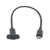 Câble d'extension USB 3.2 Type-C mâle-femelle à montage sur panneau, toutes fonctions, charge PD 100W avec vis