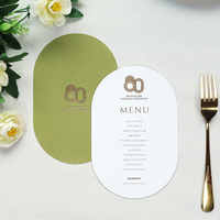 Tarjeta de Menú de Papel de Terciopelo Verde con Impresión de Lámina Dorada Personalizada, Tarjeta de Menú para Mesa de Cena o Fiesta