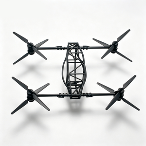 โครงสร้างเหล็กกล้าเคลือบผงสีดำป้องกันการกัดกร่อนสำหรับ EVTOL โครงสร้างอากาศยานแบบกำหนดเองเชื่อมขึ้นรูป น้ำหนักเบา สำหรับโดรนอวกาศ พร้อมโครงป้องกันการกระแทก - Product Image 2