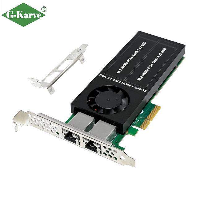PCIe X4 Gigabit Ethernet 10/100/1000Mbps Internal Server Storage Network Expansion Card ASM2812&I226 2N2T for NAS Server