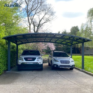 AlunoTec Stable Modern Designs Polycarbonate <strong>Roofs</strong> Metal Carport <strong>Garage</strong> Arched <strong>Roof</strong> Canopy Outdoor Aluminum Carport