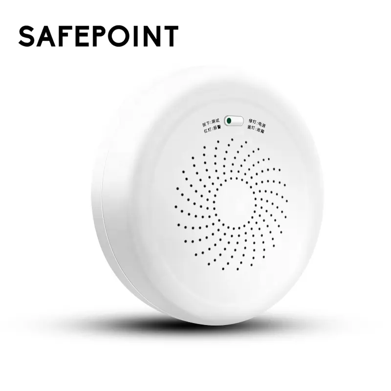 SAFEPOINT HSA009 Fabricante al por mayor Tuya App Wireless WiFi Sonido y luz CO Detector de alarma de gas de monóxido de carbono