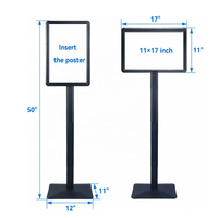 Support de signalisation autoportant A3 en aluminium réglable, robuste, imperméable, pour affichage
