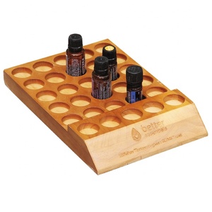 Présentoir en bois à comptoir en bois, pour bouteilles d'huiles essentielles, support à étagères, 1 pièce - Product Image 5