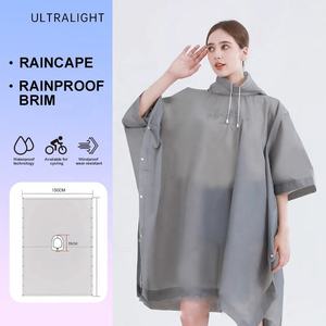 Imperméable réfléchissant réutilisable coupe-vent et imperméable en EVA à capuche pour taille <span class=keywords><strong>XL</strong></span> – Idéal pour les sports de plein air : randonnée, cyclisme - Product Image 2