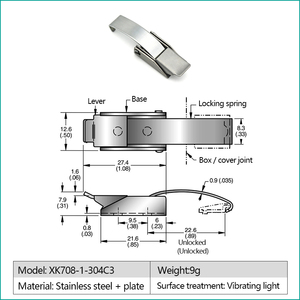 Thép không gỉ chuyển đổi chốt căng thẳng khóa bắt Hasp bạc màu xanh cho vali ngực đính hộp vv - Product Image 6