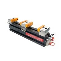 Étau combiné hydraulique premium 2 stations, à dents à espacement réglable avec mors à changement rapide pour machine de fraisage CNC