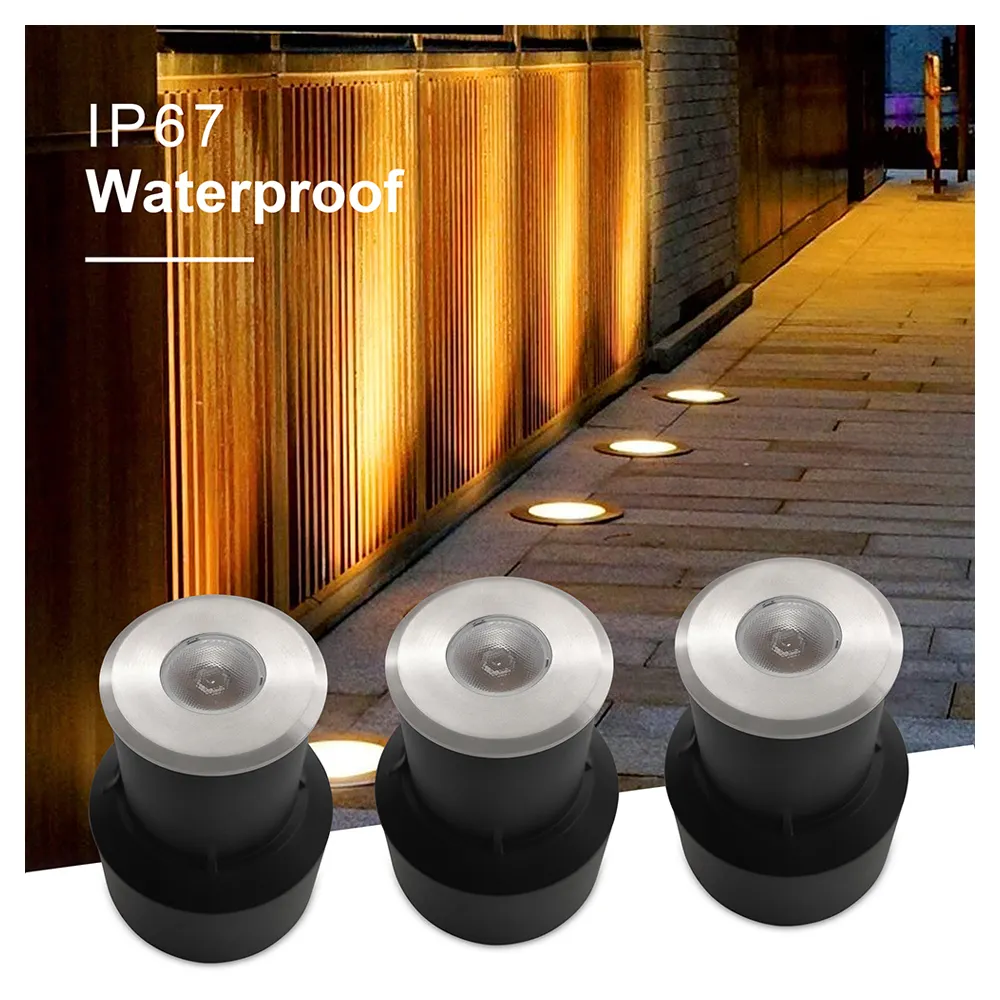 Impermeável ip67 aço inoxidável piso ao ar livre recesso deck iluminação escada passo lâmpada levou lâmpadas subterrâneas jardim inground luz