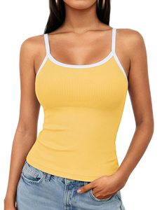 Women Tank <b>Top</b> Dressing Vibrant Bright Color Sleeveless Summer Casual Basic Tank <b>Tops</b> - Product Image 1