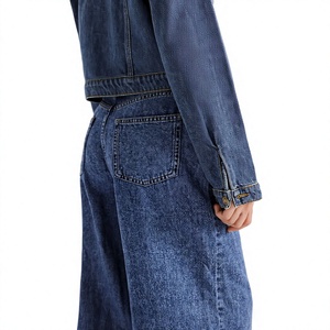 ELYSIAN INDUSTRIES Denim <b>Jacket</b> <b>Women</b> Blue 100% Cotton Casual Regular Fit Button <b>Fly</b> Stonewashed Autumn Style HIGH STREET - Product Image 5