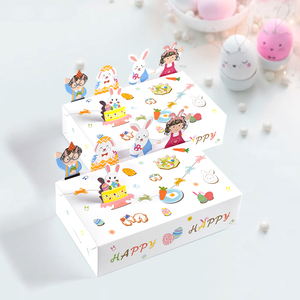 10 Adet/Paket Mutlu Tavşan Kağıt Şeker ve Şekerleme Hediye Paketleme Kutuları, Paskalya Partisi Hediyeleri için Geri Dönüştürülmüş Malzemelerle - Product Image 2