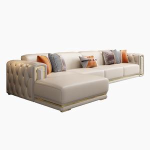 Juego de Sofás Seccionales de Cuero de Estilo Moderno para Sala de Estar, 1, <span class=keywords><strong>2</strong></span> y 3 Plazas, Diseño de Lujo Ligero, Relleno de Esponja, Color Personalizado, Modular - Product Image 5