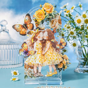 6 pièces/paquet fleur autocollant papillon fille série coquille lumière main <span class=keywords><strong>compte</strong></span> bricolage matériel décoration autocollant 6 Styles - Product Image 3