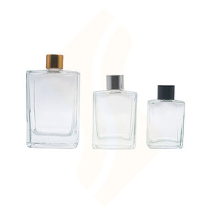 30ml 50ml 100ml Vai phẳng hình chữ nhật hương liệu tinh dầu vuông rõ ràng chai thủy tinh với vít cap với Reducer - Product Image 1