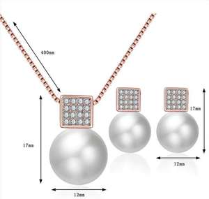 Ensemble de bijoux de mariage et de fête au design tendance, élégant pour femmes, en zircon plaqué or, scintillant, luxueux et tendance - Product Image 3