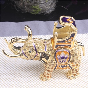 2024 ออกแบบใหม่สร้างสรรค์เพชรช้างไทยโลหะเคลือบกล่องเครื่องประดับสําหรับตกแต่งบ้าน - Product Image 3