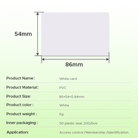 Auf Lager NFC215 Chip PVC Weiße Blanko-Karte CR80 13,56MHz Bedruckbare RFID NFC Smart Card