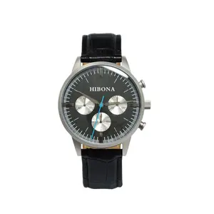 luxury OEM Auto Date titanium dress chronograph quartz watches for men stainless steel case wrist watch