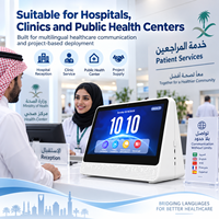 Perangkat Penerjemah Layar Ganda AI Medis Klinik dengan Wi-Fi untuk Terjemahan Real-Time pada Resepsi Rumah Sakit, Pendaftaran Pasien, dan Pertanyaan