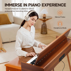Piano numérique professionnel en bois pour adultes et enfants, 88 touches lestées, vente en gros - Product Image 4
