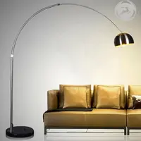 Modern Arc Marble Base LED Corner Standing Lamp, Floor Lamp