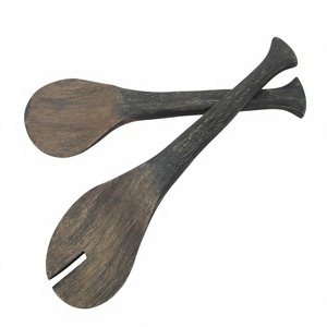 Eco-Friendly Sustainable Wooden Salad Server <b>Set</b> <b>Flatware</b> <b>Sets</b> for Eco-Conscious Recipients and Giveaways - Product Image 1