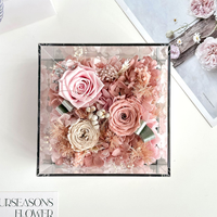 Cadre mural d'art floral violet avec fleurs préservées, fait main, roses et hortensias, cadeau décoratif pour mariage, anniversaire, décoration intérieure, vente en gros