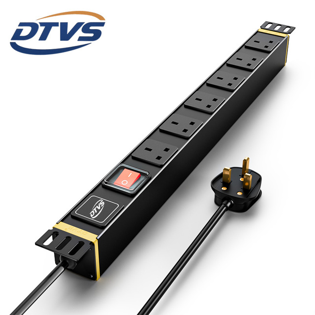 Premium Industrial Grade PDU | 6-Outlet British Socket with Individual Switches | 110-250V 13A Aluminum Alloy Power Distribution