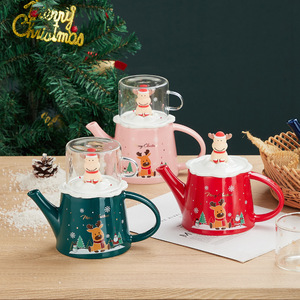 Turco nuovo stile regalo di viaggio tazza piattino Bone China Fine Royal porcellana ceramica teiera da caffè Set di tazze da tè di natale con teiera - Product Image 4