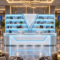 Comptoir de réception personnalisé avec vitrine LED pour hôtel, restaurant, club, salon, lieu de divertissement commercial