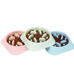 New Slow Down Eating Pet Dog Puzzle Food Bowl Feeder Silicone Pet Bowl