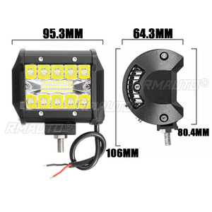 Barre lumineuse LED étanche 60W 4 pouces 20 LED, faisceau spot et large, pour travail, conduite, tout-terrain, bateau, voiture, tracteur, camion - Product Image 6