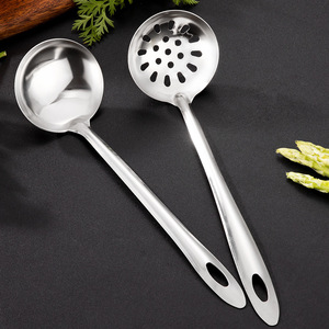 Ensemble de 6 louches à soupe en acier inoxydable 304 avec passoire pour restaurant, cuisine et ustensiles de cuisson - Product Image 4