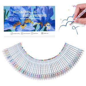 3 डी ऐक्रेलिक जेल पेन का पोर्टेबल सेट कला मार्कर के लिए चिकनी प्रवाह अद्वितीय पेन कैप डिजाइन के साथ चमकदार समृद्ध स्याही रंग - Product Image 4