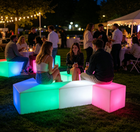Meuble cube LED multicolore lumineux avec télécommande, indice de protection IP54, intensité réglable, pour Halloween, Noël, mariage, décoration intérieure, fête en extérieur