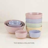 Ensemble tasse et assiette en céramique pastel personnalisable EKA, bols en poterie à double glaçure, offre spéciale pour cafés, restaurants et traiteurs
