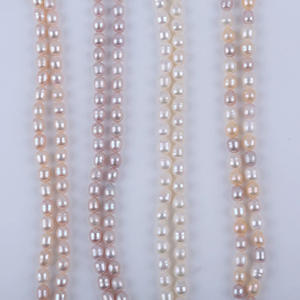 Cadena de Perlas de Agua Dulce Naturales al por Mayor de 18 cm, 6-7 mm, Perlas Sueltas Semiterminadas de Color Blanco y Rosa para Joyería, Zhuji - Product Image 3